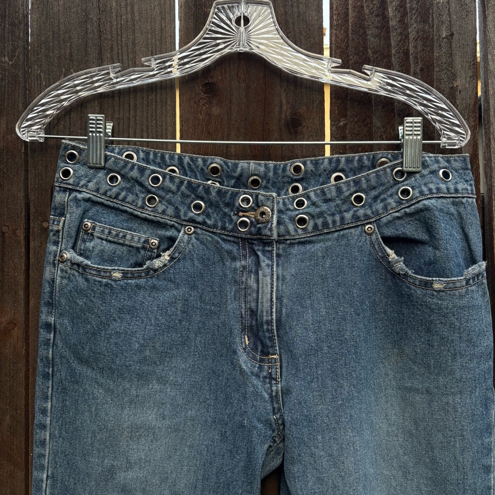 Rue21 Blue Flare Women's Jeans with Grommet Detail - Picture 2 of 5